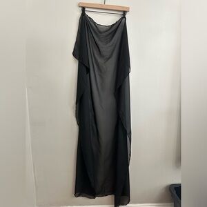 Black sheer swim sarong